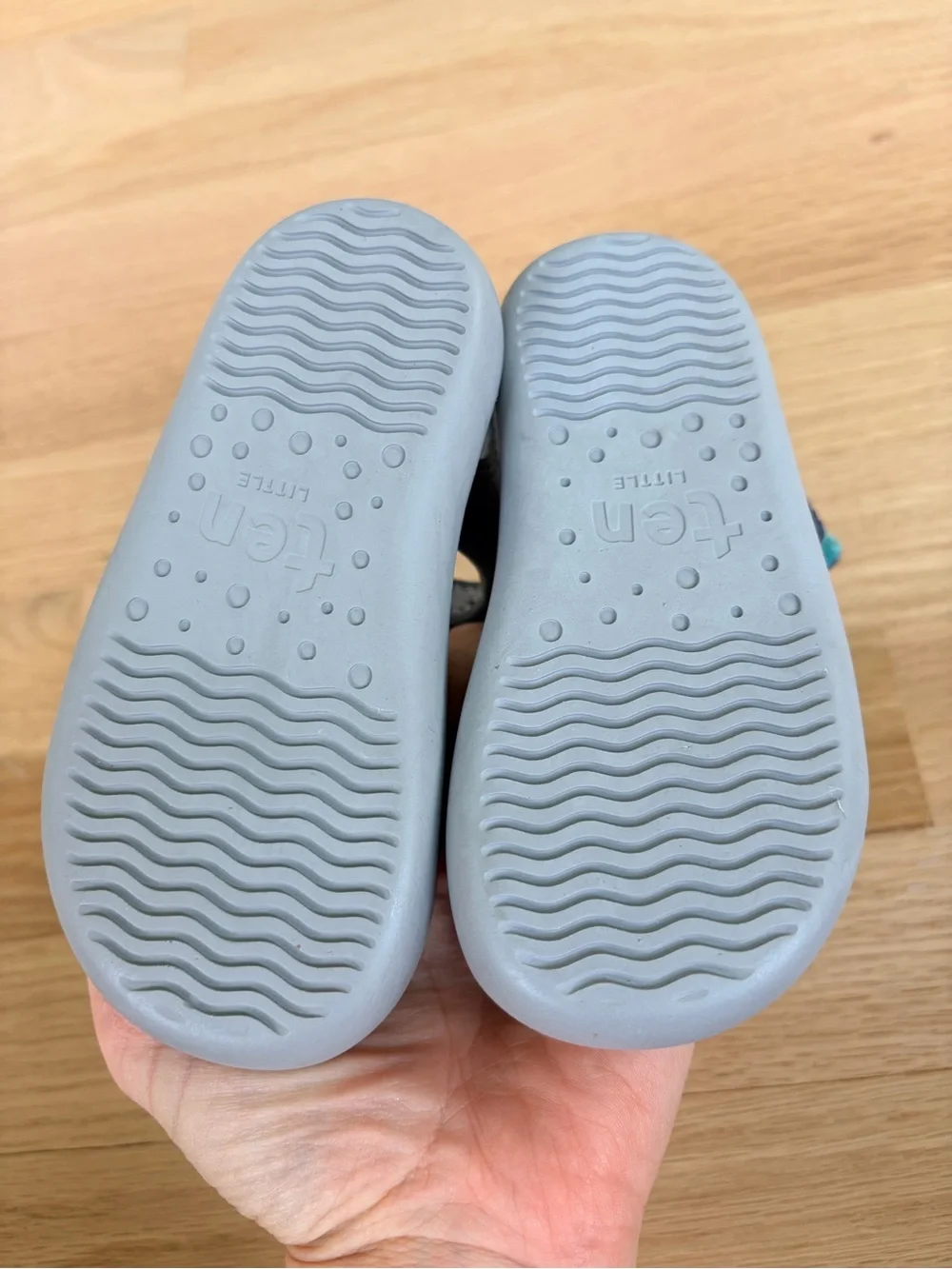Ten Little Everyday Sandals Toddler Size 7 Blue Green Barefoot Shoes